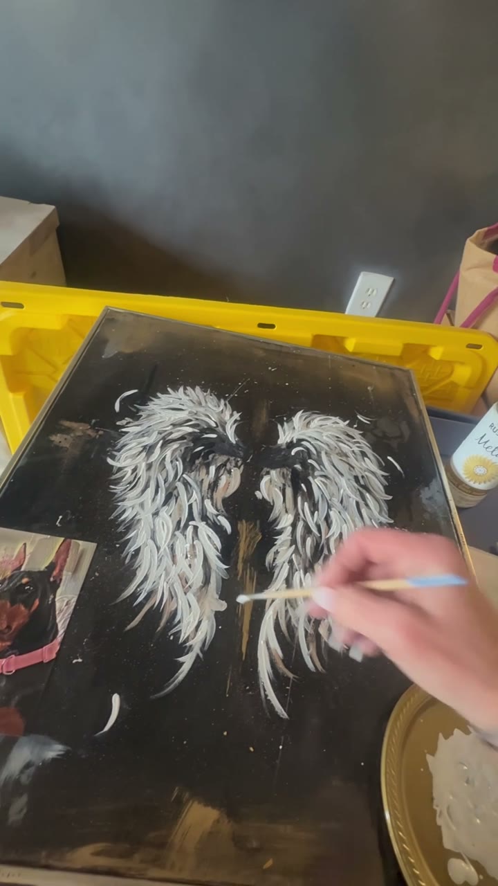 Hand-painting feathers